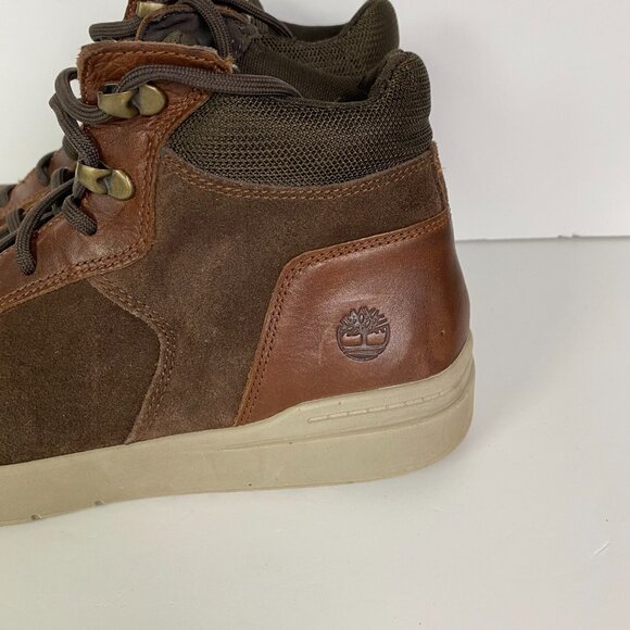 Timberland Seneca Bay Sneaker Boots Men's 10 Brown Leather Mid Top Sneakers - Picture 9 of 16